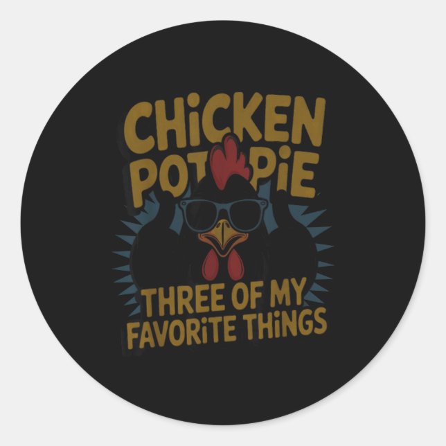 Pegatina Redonda Chicken T E Farm Humor Funny Chicken Laugh Moment  (Anverso)