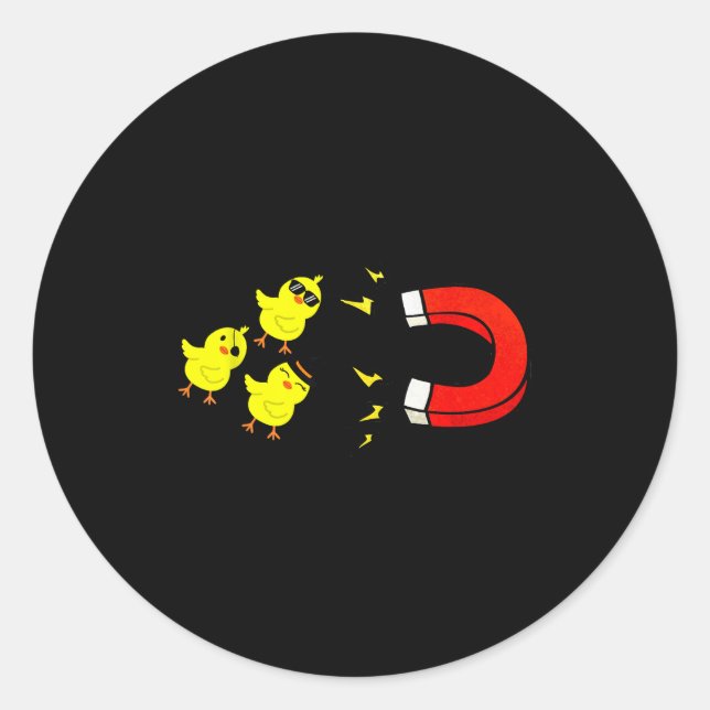 Pegatina Redonda Chicks With Magnet Funny Halloween Chick Magnet Va (Anverso)