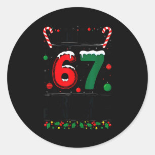 Pegatina Redonda Chico Chicas 6 7 Navidad Divertido 67 Meme Este Es