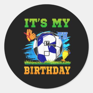 Pegatina Redonda Chico de 6 años Es mi cumpleaños número 6 Tema de