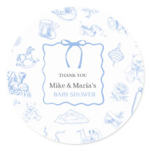 Chico Toile De Jouy Azul Baby Shower
