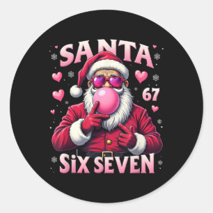 Pegatina Redonda Chicos Chicas Navidades Meme Rosa