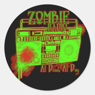 Pegatina Redonda chicos chicas no muertos zombies camiseta zombie d