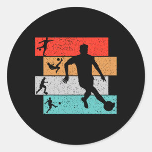 Pegatina Redonda Chicos de fútbol niños hombres