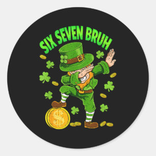 Pegatina Redonda Chicos día de san patricio seis siete hermano 6 7