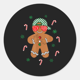 Pegatina Redonda Chicos Hombres Navidad 6 7 Pan de Jengibre Diverti