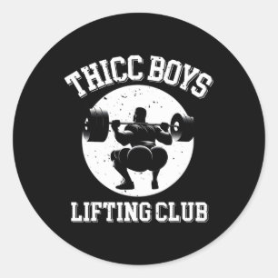Pegatina Redonda Chicos Thicc Lifting Club Gracioso Gimnasio Mens S