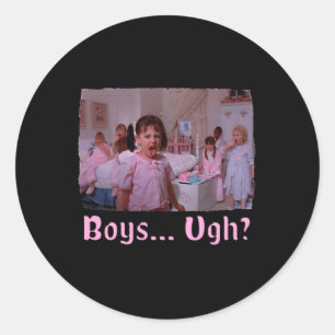 Pegatina Redonda Chicos... ¡Ugh! - Funny Día de San Valentín Shirt