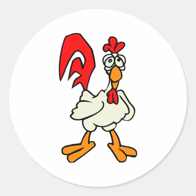Pegatina Redonda Chiggy Chicken (Anverso)