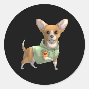 Pegatina Redonda Chihuahua Amo A Mamá Tattoo Camiseta De Perro Dive