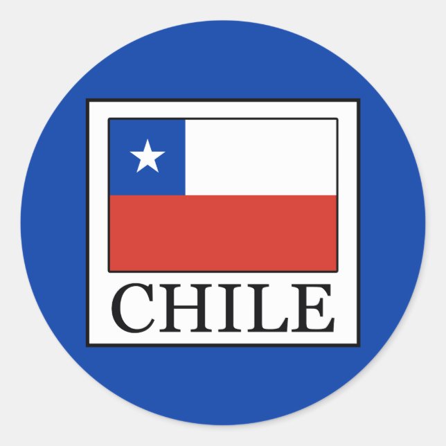 Pegatina Redonda Chile (Anverso)