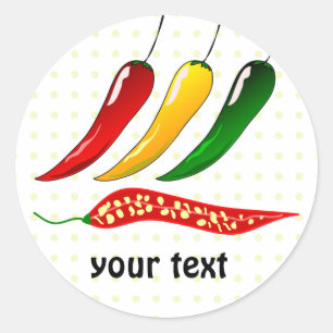 Pegatina Redonda chiles calientes