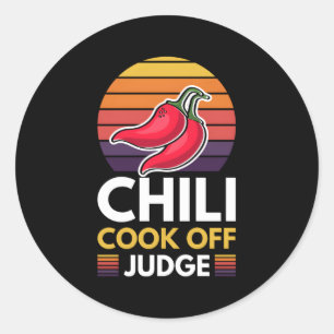 Pegatina Redonda Chili Cook Del Juez Red Chili