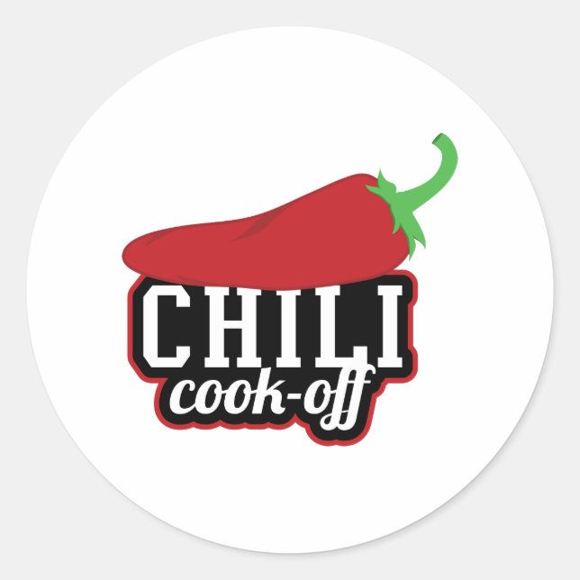 Pegatina Redonda Chili Cook-Off (Anverso)