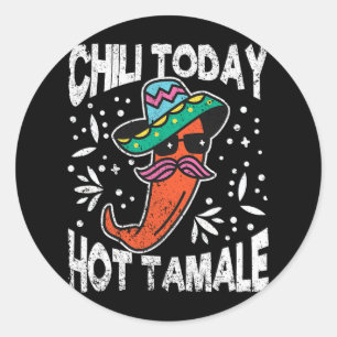 Pegatina Redonda Chili Hoy Caliente Tamale Dabbing Taco Pepper Mexi