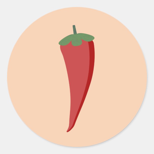 Pegatina Redonda Chili Pepper (Anverso)