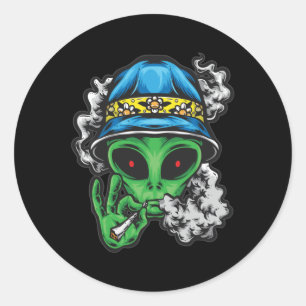 Pegatina Redonda Chill Alien