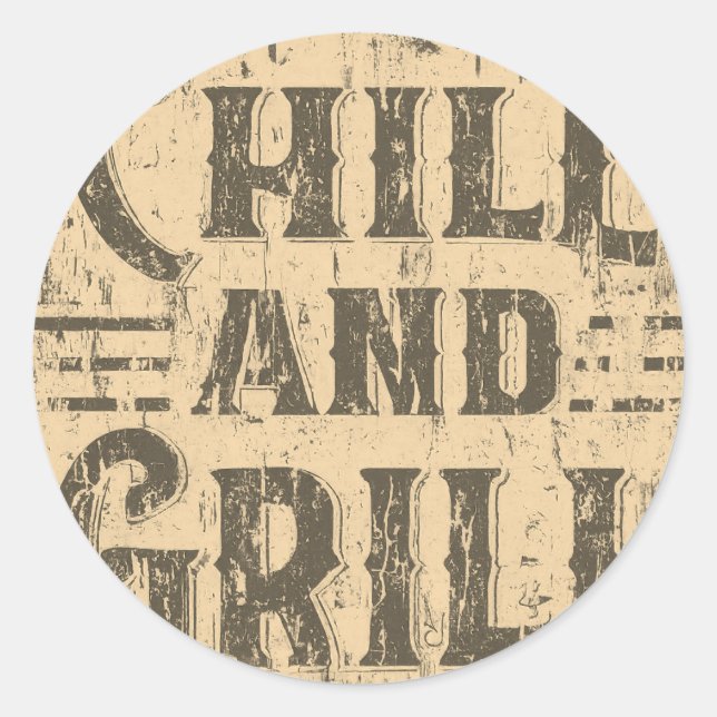 Pegatina Redonda chill And Grill (Anverso)
