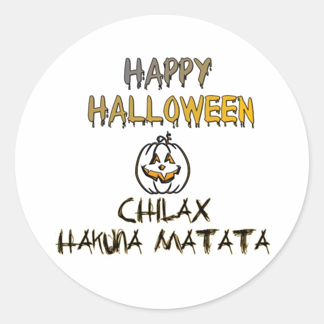 Pegatina Redonda Chill and Relax Happy Halloween Collection (Anverso)