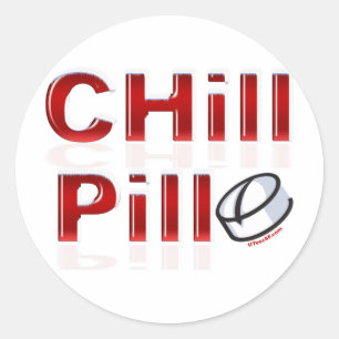 Pegatina Redonda Chill Pill Funny PMS