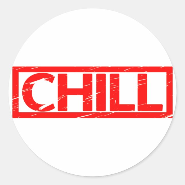 Pegatina Redonda Chill Stamp (Anverso)