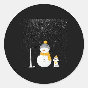 Pegatina Redonda Chillin con mis Navidades de Snowmie Frosty Snowma