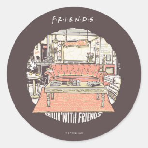 Pegatina Redonda Chillin' con Personalizado FRIENDS™