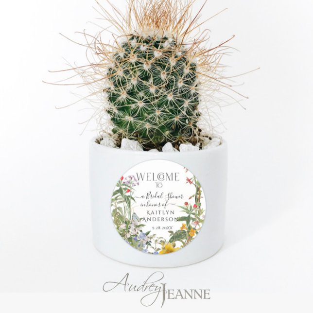 Pegatina Redonda Chimenea de boda de Acuarela de Flor Silvestre Flo (Subido por el creador)