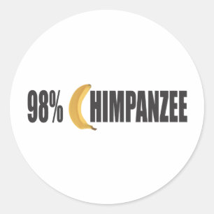 Pegatina Redonda Chimpanzee