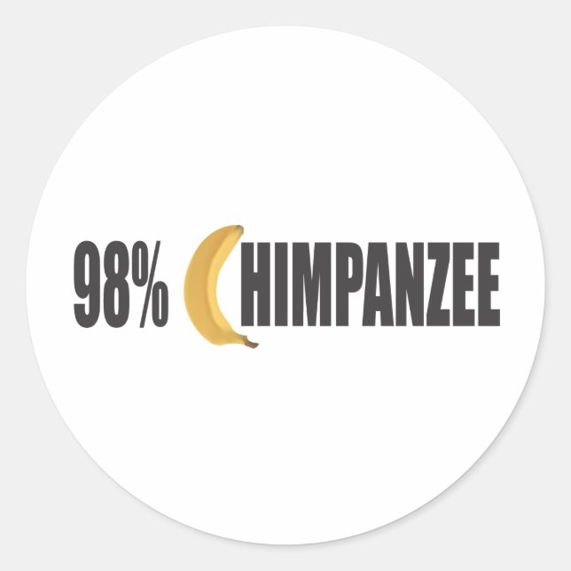 Pegatina Redonda Chimpanzee (Anverso)