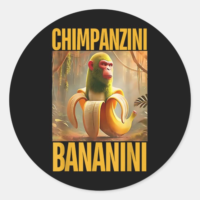Pegatina Redonda Chimpanzini Bananini Italiano Brainrot Meme Boys G (Anverso)