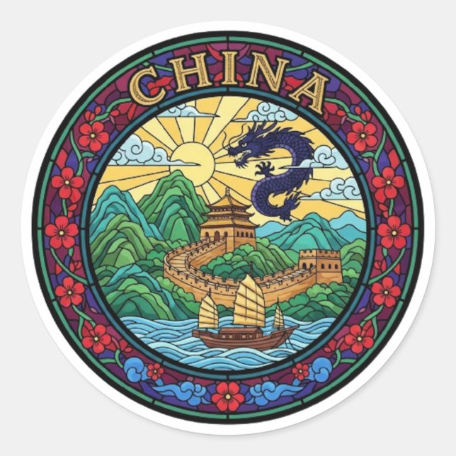 PEGATINA REDONDA CHINA (Anverso)