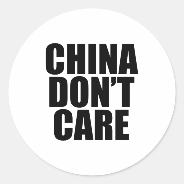 Pegatina Redonda China Dont Care  (Anverso)