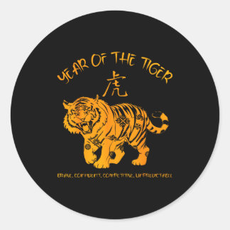 Pegatina Redonda Chinese Zodiac Lunar New Year Astrology Horoscope 