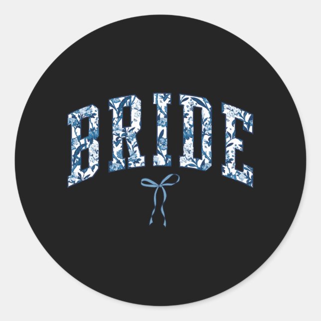 Pegatina Redonda Chinoiserie Bride Floral Toile De Jouy Coquette Bo (Anverso)