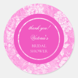 Pegatina Redonda Chinoiserie Rosa Despedida de Soltera 