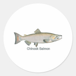 Pegatina Redonda Chinook Salmon (titulado)