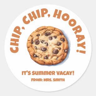 Pegatina Redonda Chip, Chip, Hurra! Galleta con chispas de chocolat