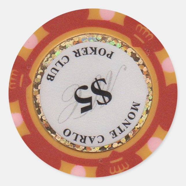 Pegatina Redonda Chip de Casino para monedas de Split, Super Triple (Anverso)