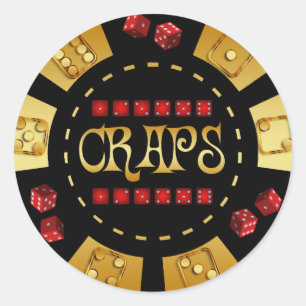 PEGATINA REDONDA CHIP DE JUEGOS DE CRAPS