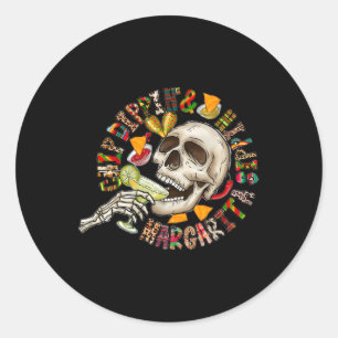 Pegatina Redonda Chip Dippin Margarita Sippin Shirt Funny Skull Ske