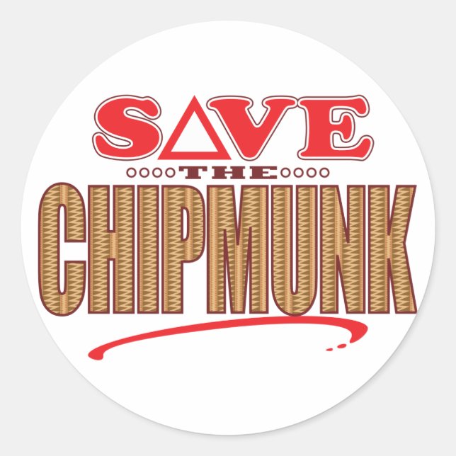 Pegatina Redonda Chipmunk Save (Anverso)
