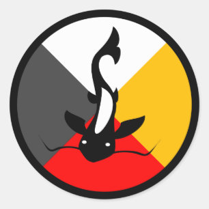 Pegatina Redonda Chippewa Dodem Manaameg