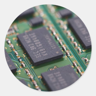 Pegatina Redonda Chips de memoria de computadora
