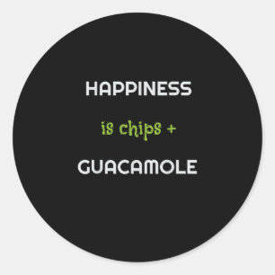 Pegatina Redonda Chips Y Guac I Tortillas Graciosas Y Fajitas Taco