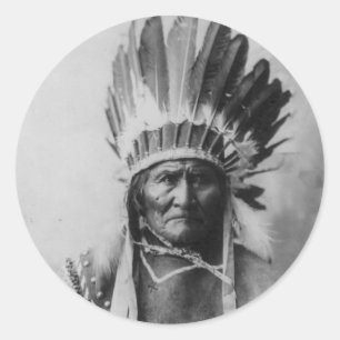 Pegatina Redonda Chiricahua Apache Geronimo Goyathlay Goyahkla