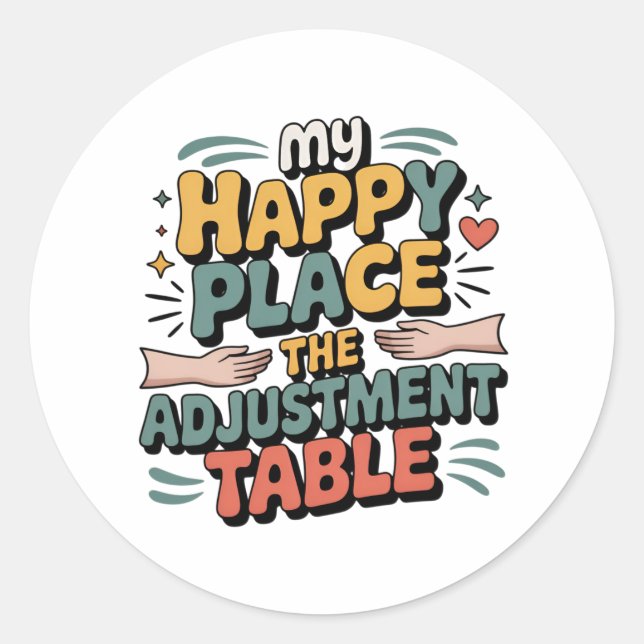 Pegatina Redonda Chiropractic Adjustment Bliss for Back Pain Relief (Anverso)