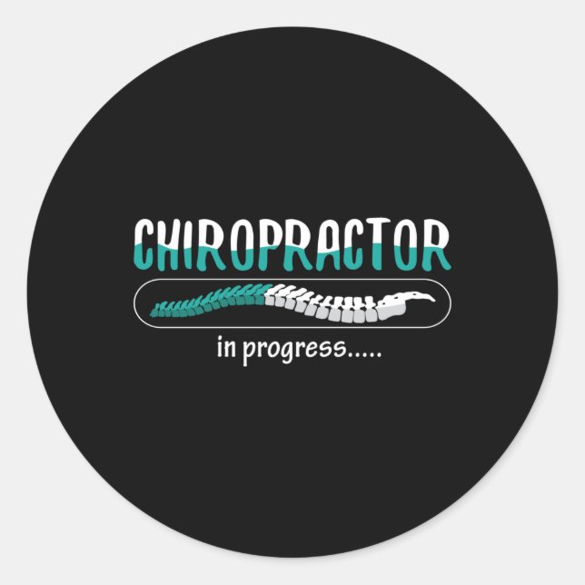 Pegatina Redonda Chiropractic Chiropractor In Progress Chiro Spine (Anverso)