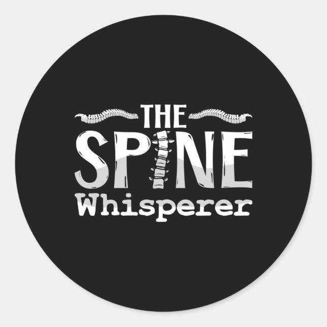 Pegatina Redonda Chiropractic The Spine Whisperer Chiropractor (Anverso)