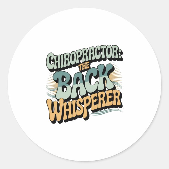 Pegatina Redonda Chiropractor Back Whisperer Gift Idea (Anverso)